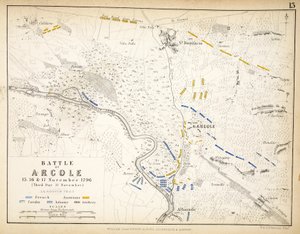Mapa de la Batalla de Arcole, publicado por William Blackwood and Sons, Edimburgo y Londres, 1848